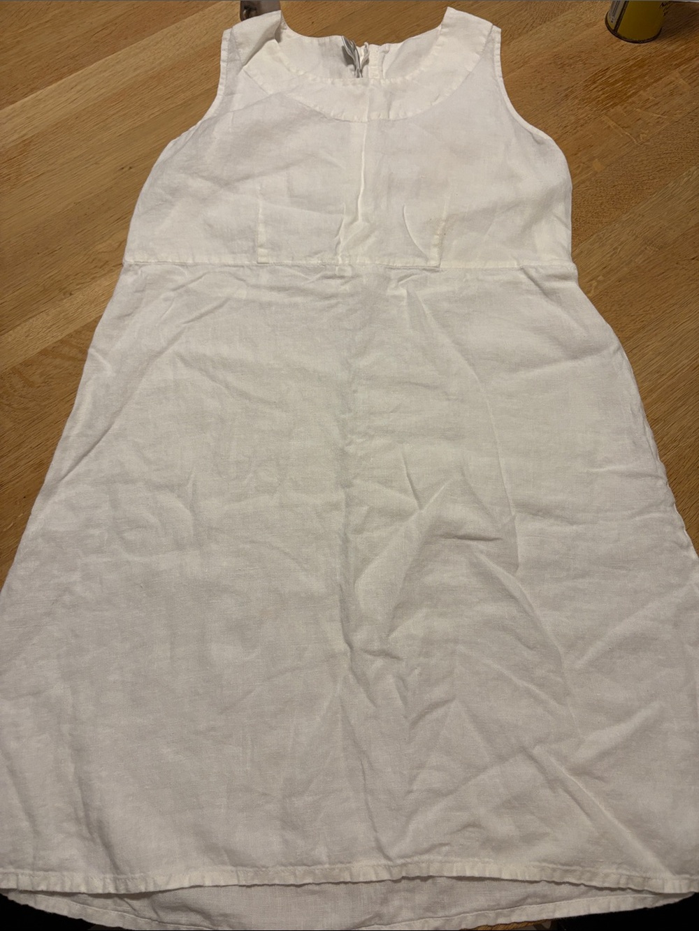 Flax White Linen Sleeveless A-Line Dress